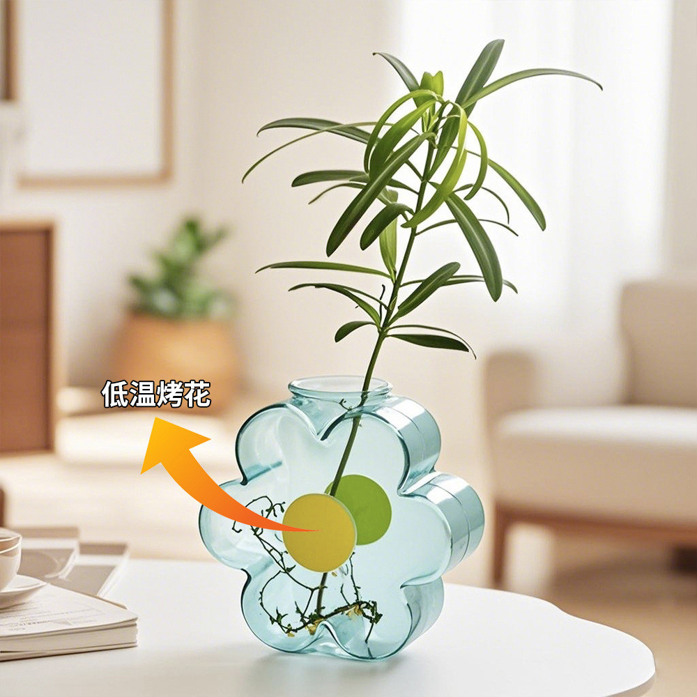 bình hoa thủy tinh hình bông hoa phong cách bắc âu lọ hoa decor bàn làm việc thủy canh trong suốt trang trí nhà cửa đẹp