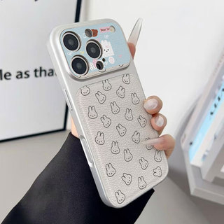 Ốp lưng iPhone họa tiết đầu thỏ, bao da mềm bảo vệ máy ảnh cao cấp - iP7/8/X/XS/XR/11/12/13/14/15/16/17/Plus/Air/Pro/Max