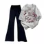 Bộ quần ống loe dài + và áo phông unisex hình mèo CUTEE -thoitrangthubio