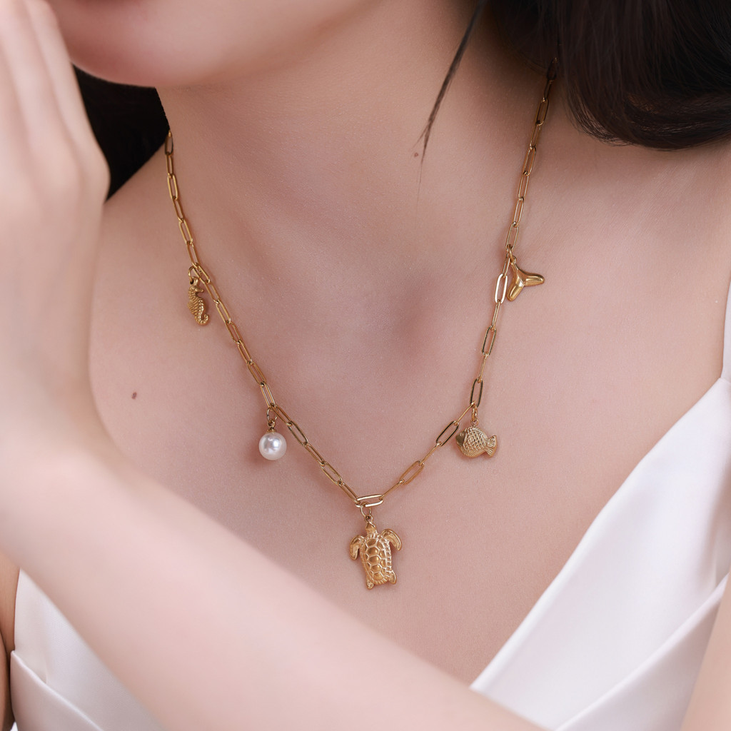 Dây chuyền nữ liền mặt mạ vàng cao cấp, thiết kế thiên nhiên Wild Grace phong cách Boho đi biển - DOJI