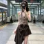 Retro Hot Girl Dây Áo Vest Top Nữ Váy Phù Hợp Với Mùa Hè Mỏng Hơn Nhìn Không Đều Thiết Kế Váy Ngắn Hai Mảnh Phù Hợp Với