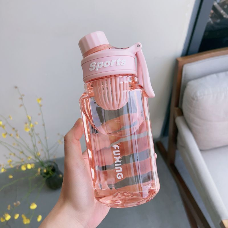 Cốc Nước Thể Thao Dung Tích Lớn Cốc Nhựa Nam Nữ Học Sinh Mùa Hè Thể Dục Ngoài Trời Bình Nước Di Động Giá Trị Cao Có Phân Vùng Trà IOTU