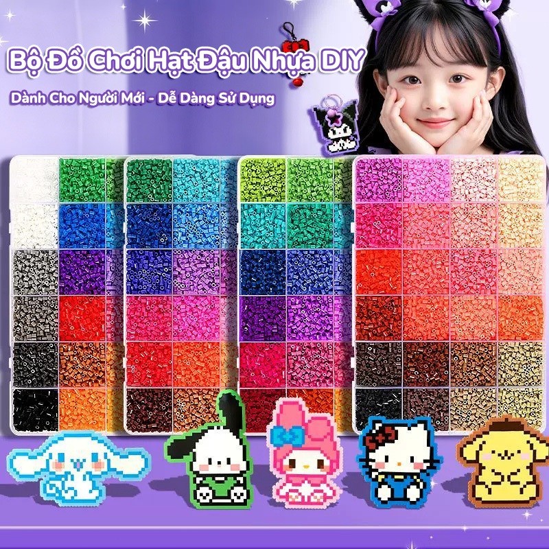 Bộ bổ sung Hạt xếp hình 24/48/72/96 Màu, Đồ Chơi DIY An Toàn Cho Bé, Quà Tặng Cho Ngày Sinh Nhật, Quốc Tế Thiếu Nhi 1/6