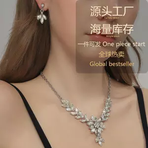 Thời Trang Đơn Giản Gói Trang Sức Hoa Tươi Vòng Cổ Bông Tai Hai Miếng Váy Cưới Phụ Kiện 26.5.6