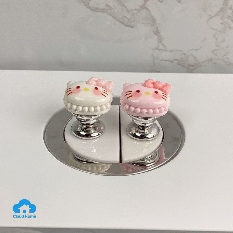 🌤️COD🌤️Máy ép bồn cầu Sanrio Hello Kitty Nút ép bồn cầu Phòng tắm Nút nước Công tắc đẩy Phòng tắm Bảo vệ móng tay Đẹp