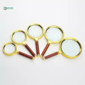 Kính lúp cầm tay 10X Kính lúp tay cầm bằng gỗ gụ cổ Ống kính 60mm-100mm dành cho người cao tuổi Khoa học Kiểm tra đọc sách mới