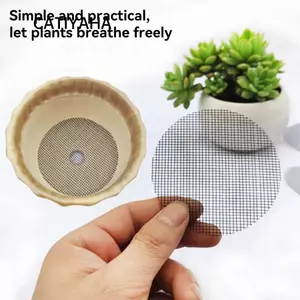 CATIYAHA 50 Cái / bộ Màn Hình Thoát Nước Cây Cảnh, Nhựa Chống Mất Đất Chậu Hoa Lỗ Lưới Tấm Lót, Tròn Thoáng Khí Chậu Hoa Đáy Thảm Vườn