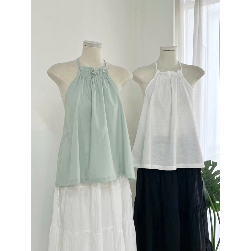 EVY TOP- ÁO YẾM HỞ LƯNG EVY LINEN – NHẸ NHÀNG, NỮ TÍNH CHO MÙA HÈ Mya House