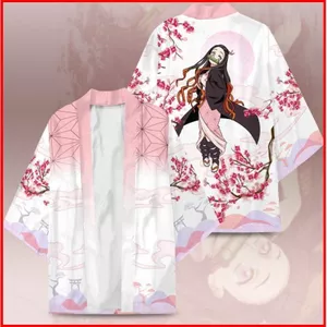 YB1 Anime Demon Slayer: Kimetsu No Yaiba Cosplay Cardigan Kimono Haori Rời Nhân Quả Áo Tanjirou Nezuko Zenitsu Áo