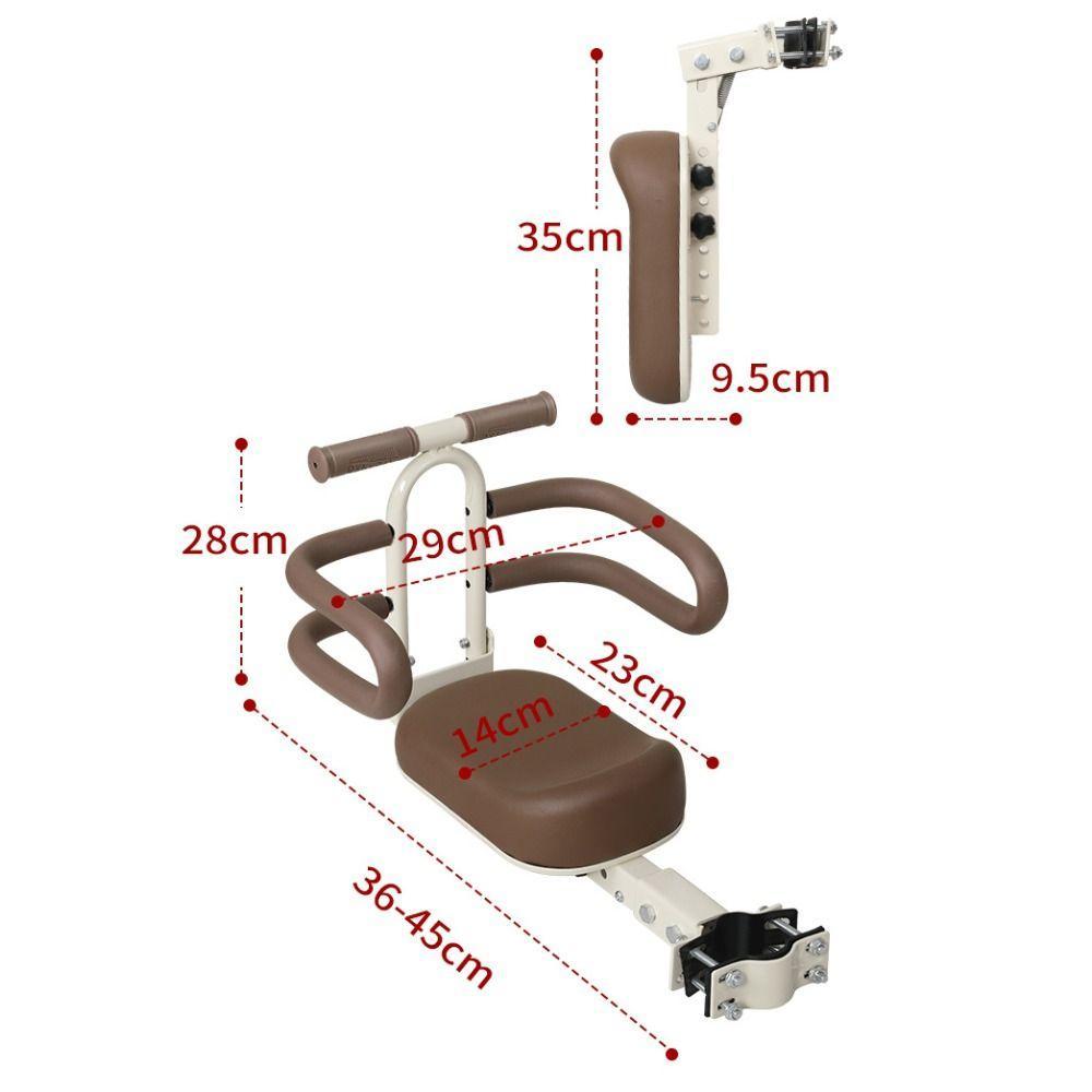 Ghế ngồi trẻ em phía trước xe với bàn đạp điều chỉnh được, giá đỡ an toàn gấp gọn cho xe điện và xe đạp