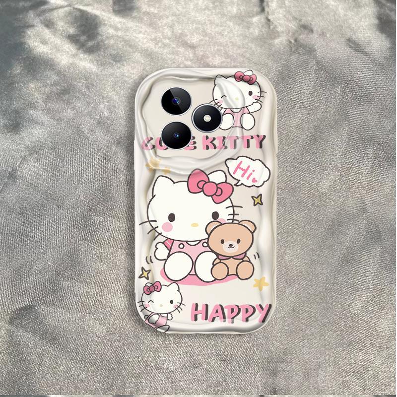 Thích Hợp Cho Realme C53 C51 C63 C61 Note 50 3D Thẩm Mỹ Mềm TPU Kitty Rilakkuma Ốp Điện Thoại Chống Sốc