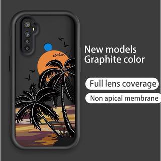 Vỏ Cho Realme 5 5i 5S 6i Hoạt Hình Silicon Mềm TPU Cây Dừa Thẩm Mỹ Mắt Thiên Thần Vỏ Điện Thoại Chống Sốc