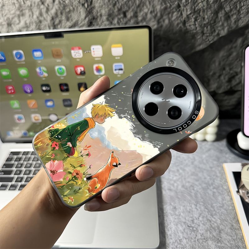 Ốp điện thoại cứng mờ hình Hoàng tử bé và hoa hồng cho Oppo Find X9 Ultra X9 Pro X8 Ultra X8 Pro X8S + X7 Ultra / Vỏ Oppo chống sốc