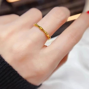 T Thép Titan Tre Đồng Bằng Nhẫn Nữ Đơn Giản Nghệ Thuật Retro Bóng Mát Phong Cách Đóng Chỉ Số Nhẫn Cảm Giác Trang Sức