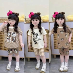 Set Bé Gái HỌA TIẾT 3 MÀU MICKHY QC61 K.Kid Bộ Mùa Hè Chất Cotton Mềm Mát Size 8-20kg M99
