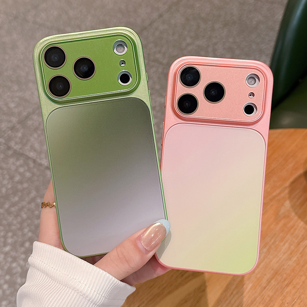 Ốp điện thoại Acrylic kim loại mạ Gradient cho iPhone 17 Pro Max 16 15 14 13 Vỏ bảo vệ chống sốc