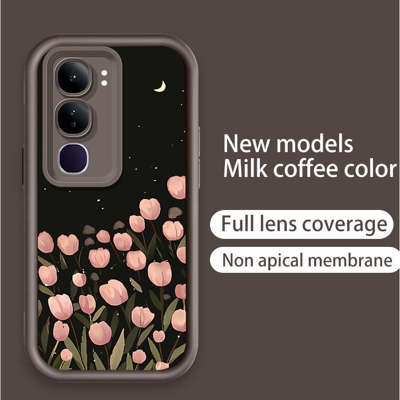 Ốp Lưng Cho VIVO Y19S Pro Y29 4G Hoạt Hình Silicon Mềm Ốp lưng TPU Hoa Tulip Thiên Thần Mắt Chống Sốc Ốp Lưng