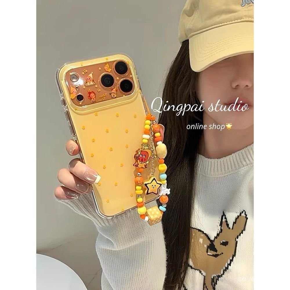 Ốp Điện Thoại Thích Hợp Cho iPhone 11 12 13 14 15 16 17 Pro max Plus Màu Vàng Starman Chain Vỏ Bảo Vệ Chống Sốc Bao Gồm Tất Cả 9D1E