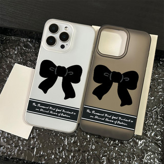 Ốp lưng thư cho iPhone 17 16 15 14 13 12 11 7 8  Hình ảnh chính nơ đen XS XR XSMAX  silicon TPU mềm điện thoại trầyrơi