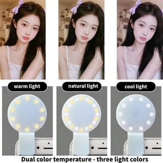 Có Thể Điều Chỉnh 3 Cấp Đèn Mini Selfie Vòng LED Lấp Đầy Ánh Sáng Kẹp Trên Điện Thoại Di Động Laptop Đèn Ringlight Chụp Ảnh Phụ Kiện Điện Thoại