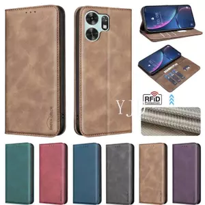 YJD Ốp Lưng Cho Honor 500 Smart X6D Màu Trơn Họa Tiết Cao Bồi Da Khe Cắm Thẻ Vô Hình Khóa Từ Tính Chống Rơi Vỏ Điện Thoại