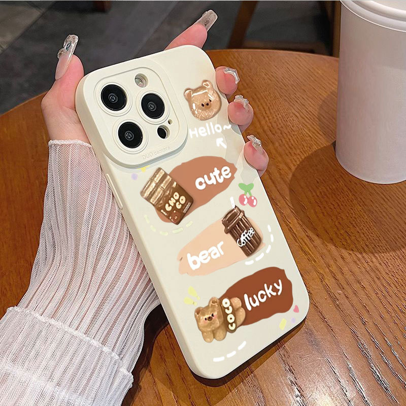 Ốp lưng iPhone Case Silicon hình chú gấu dễ thương - iP 7/8/X/XS/XR/11/12/13/14/15/16/17/Plus/Air/Pro/Max