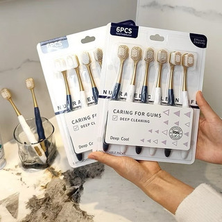 Combo 6 Bàn Chải Đánh Răng Lông Mềm – Làm Sạch Sâu, Bảo Vệ Nướu, Chống Trượt