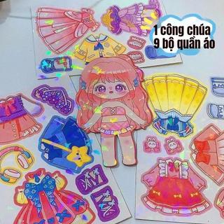 Hình dán nam châm chủ đề công chúa, thích hợp cho bé gái chơi trò hóa trang, đồ chơi dán tủ lạnh có thể tái sử dụng và đ