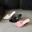 TT Nơ Cao Gót Dép Nữ Mùa Hè Mở Mũi Sang Trọng Mules Gạc Sandal