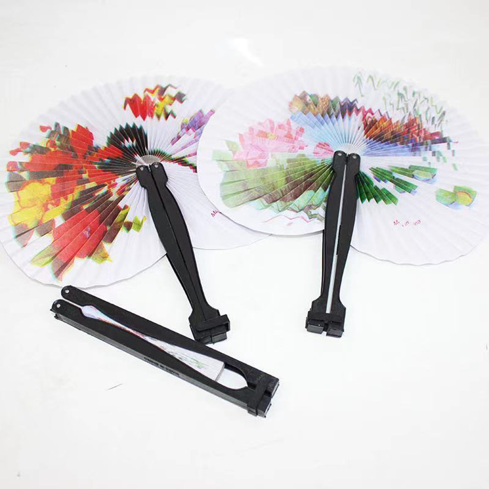Có Thể Gập Lại Quạt Giấy Retro Cối Xay Gió Nhỏ Tròn Giấy Màu Trang Trí Quạt Giấy Phong Cách Đảng Tay Quà Tặng 1 Chiếc Quạt Ngẫu Nhiên In Hình