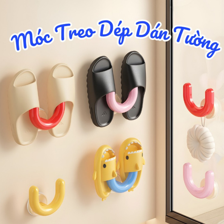 Móc Treo Dép Dán Tường Chữ U, Giá Treo Dép Nhà Tắm Chống Nước, Kệ Treo Dép Gọn Gàng Tiện Lợi