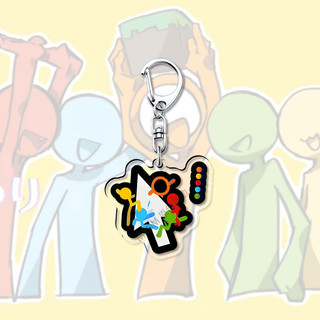 Alan Becker Anime KeyChain Women Key Chain for Men Key Ring Acrylic Car Keyring Party Pendant Japan Cos Girls Gift