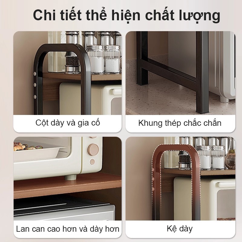 Kệ Lò Vi Sóng thép cacbon Kệ Để Đồ Nhà Bếp  Khả năng chịu tải mạnh mẽ Kệ tầ hiện đại