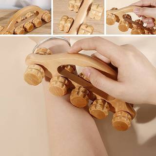 ELBBKG 10 Bánh Xe Bằng Gỗ Con Lăn Thư Giãn Tay Massage Dụng Cụ Vòm Tay Cầm Máy Mát Xa Cho Mặt Ne Đầu Chân Bấm Cơ Thư Giãn Mới