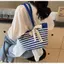Túi xách bện dây Cotton dung tích lớn Tất cả các trận đấu Túi đeo vai sọc Túi đi biển thông thường Túi Tote đi lại hàng ngày 0X0I