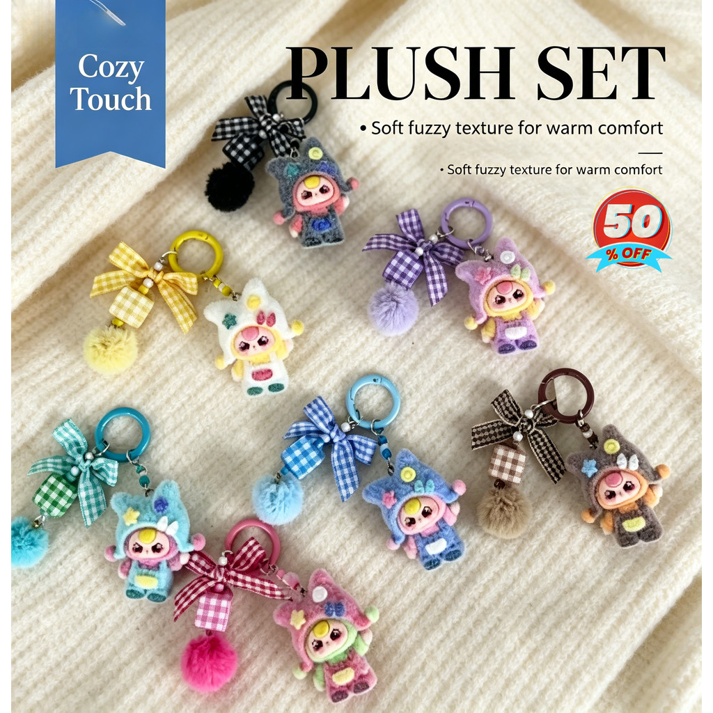 Plush Doll Keychain Soft Backpack Pendants Car Hanging Ornaments