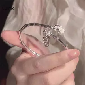 Dây chuyền và lắc tay điều chỉnh được hoa sen màu bạc, charm thời trang cho nữ, phù hợp dự tiệc SBS
