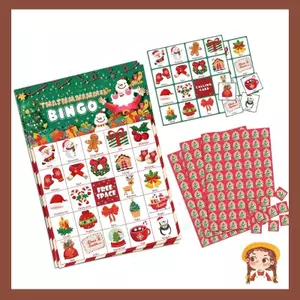 Li Festive Group Bingo Game 34 Thẻ 24 Người Chơi Dung Tích Tiệc Ngày Lễ Bộ Giấy