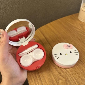 【Roshy】Hộp đựng kính áp tròng màu Dễ thương Dành cho bé gái Hộp chăm sóc Hộp đựng kèm theo Hình tròn Kính áp tròng
