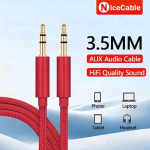 Nylon 3.5 Mm Chung Aux Cáp Âm Thanh HiFi Chất Lượng Âm Thanh Aux Cáp Âm Thanh Nam Đến Nam Cáp Âm Thanh Aux Cho Điện Thoại Máy Tính Bảng Laptop Tai Nghe