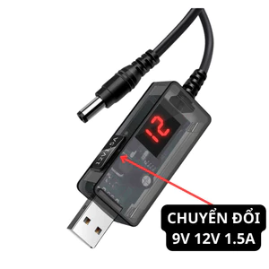 CP99 - Dây cáp chuyển đổi nguồn điện USB 5V sang DC 12V 1,5A 5.5x2.1mm cho bộ định tuyến modem WIFI