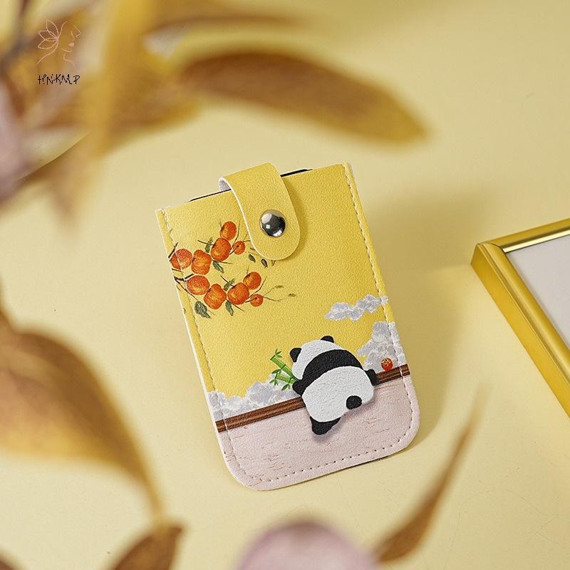 HNKMP Phim Hoạt Hình Nhiều Lớp Che Khuyết Điểm Ví Thẻ Mini RFID Áo Kéo Ra Loại Đựng Thẻ ID 4 Thẻ Nhà Thơ Ví Da PU.