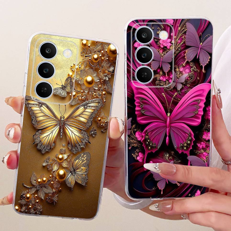 Vỏ Thời Trang Bướm Hoa Nữ Tính Cho Realme C100 C100i C83 P4 Lite 5G Vỏ Điện Thoại Mềm Mỏng Trong Suốt Silicon TPU Ốp Lưng