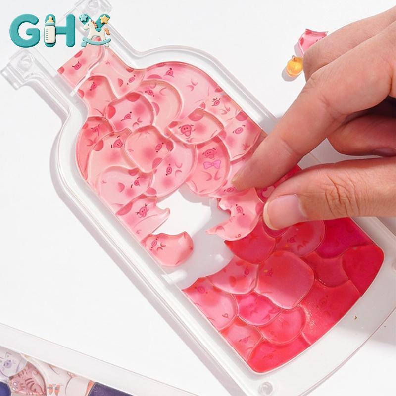 GHX Acrylic Xếp Hình Dễ Thương 3D Ghép Hình Đồ Chơi Động Vật Mèo Lợn Hình Hoạt Hình Sáng Tạo Áo Cứng Lắp Ráp Chai Ngộ nghĩnh Trò Chơi Bé Gái Trẻ Em Quà Tặng VN