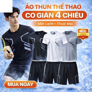 Đồ Bộ Quần Áo Thể Thao Nam Mùa Hè Chất Thun Lạnh Co Giãn 4 Chiều Giá rẻ