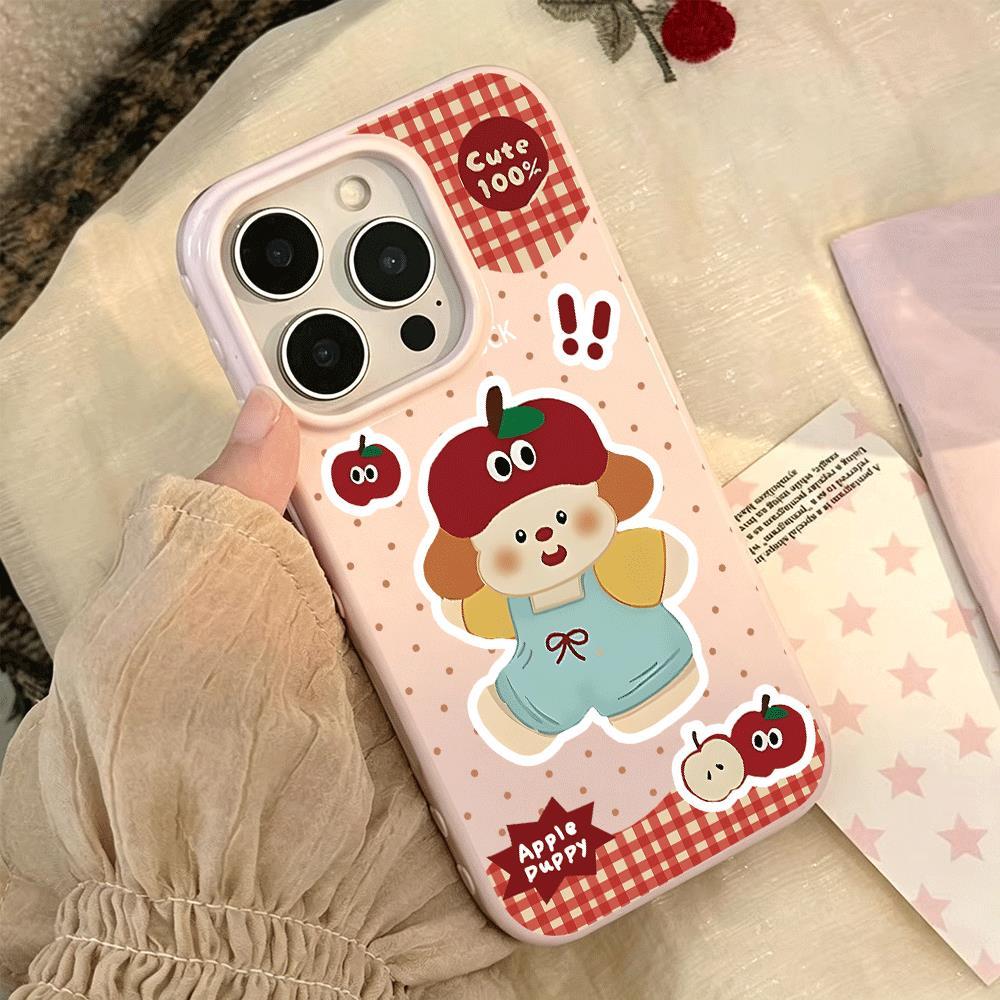 Red Grip Apple Girl cho trường hợp iPhone 17pro iPhone 16/15/14pro Jelly Case