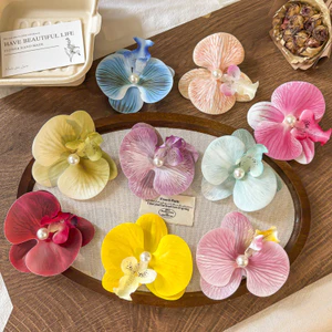 Kẹp tóc mô phỏng hoa Phalaenopsis mới nhất, dành cho tóc nữ, tạo điểm nhấn thời trang