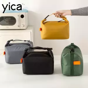 Túi đựng đồ ăn trưa cách nhiệt YICA, Túi đựng đồ ăn trưa cầm tay dung tích lớn, Lá nhôm di động Thiết kế đơn giản Túi Tote có thể gập lại Nhân viên văn phòng