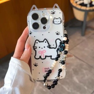 Ốp lưng IPhone 17 16 15 14 13 12 11 Pro Max XRXSMax 78 Plus Dễ thương trắng mèo trường hợp điện thoại