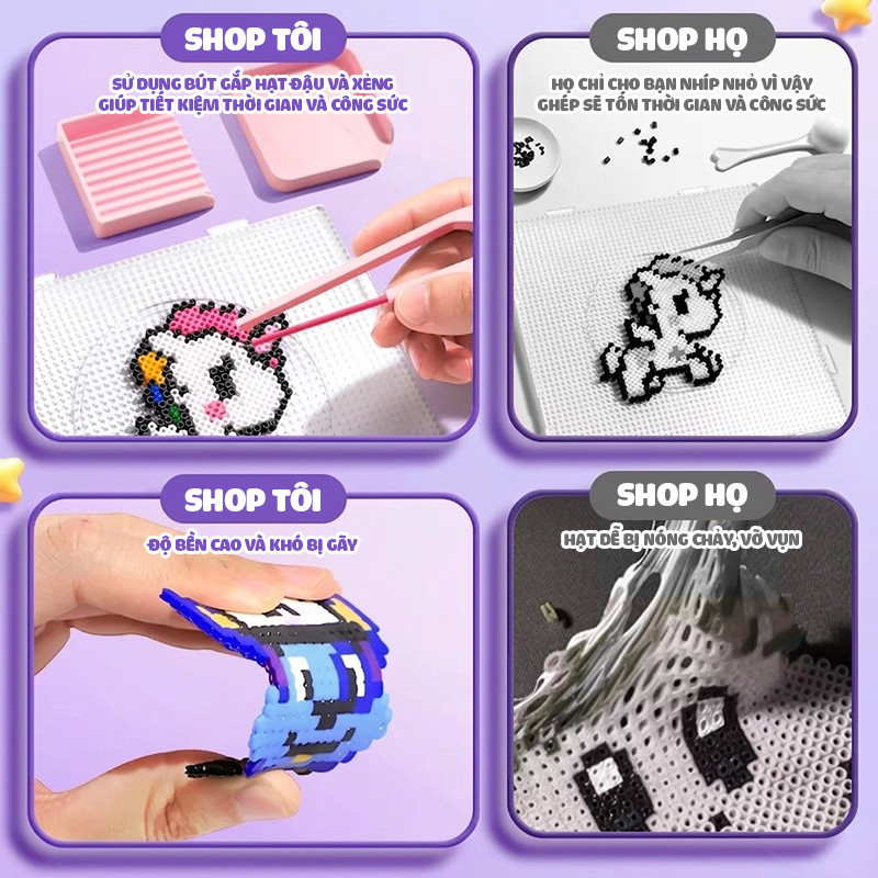 Bộ Hạt Xếp Hình Diy 2.6mm Cao Cấp, 96 Màu Tươi Sáng, Bàn Ủi Tiện Lợi, Đồ Chơi Giáo Dục An Toàn Quà Sinh Nhật
